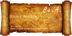Csiri Attila névjegykártya